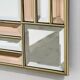 Art Deco style peach & clear bevelled mirror with brass frame, 1980s