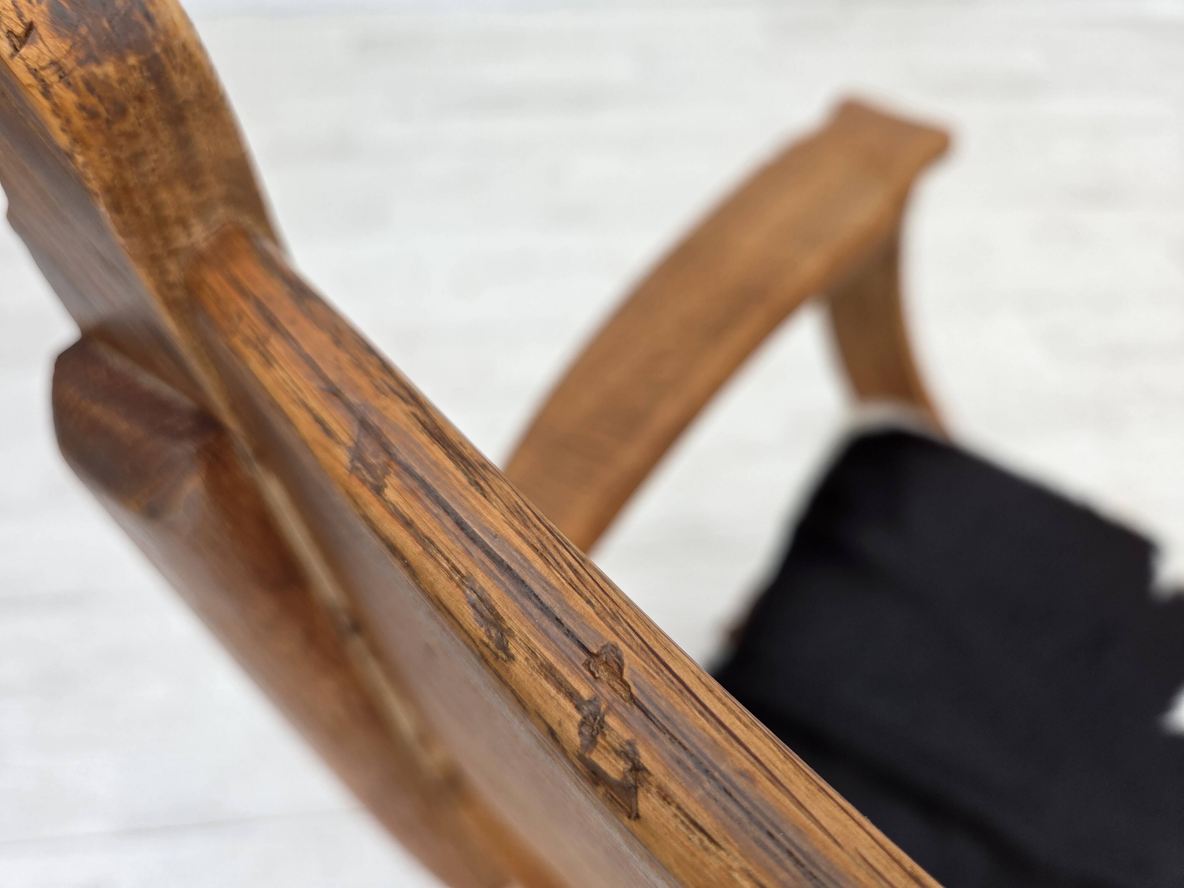 1960s, Danish armchair, completely reupholstered, furniture cowhide, oak.