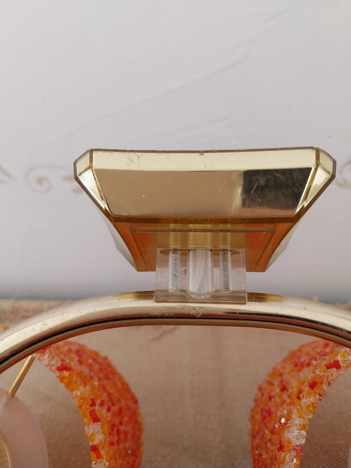 Orange perspex wall light