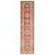 1970s vintage Turkish hand-knotted wool cotton red runner rug 110x361