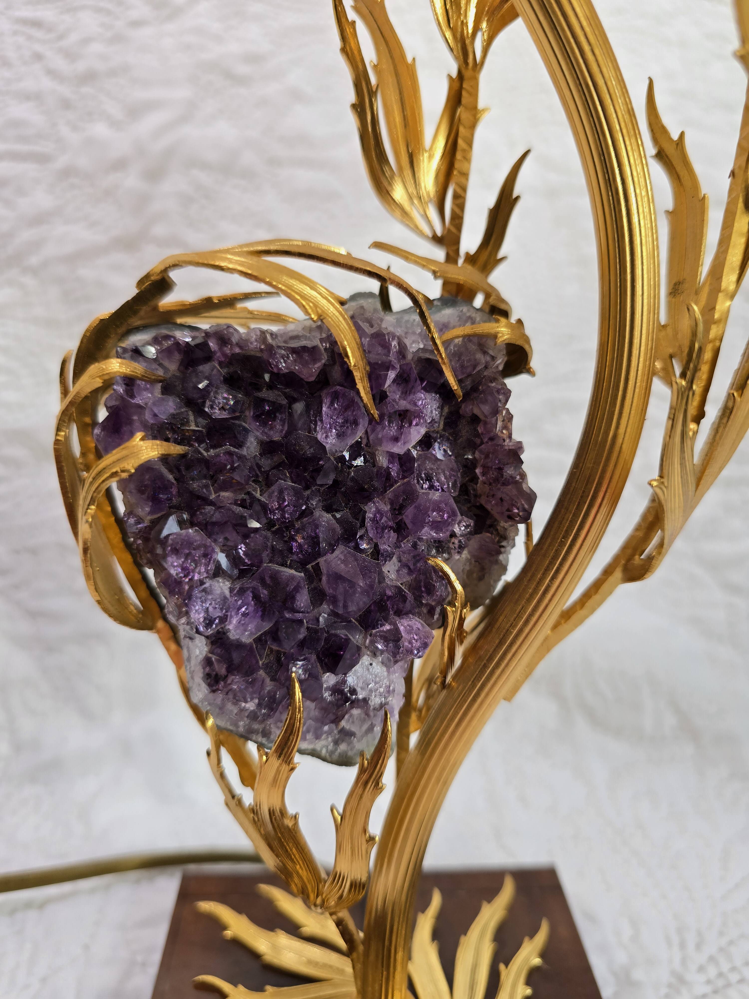 Lamp with amethyst inlay "Lucifer" by Willi Daro