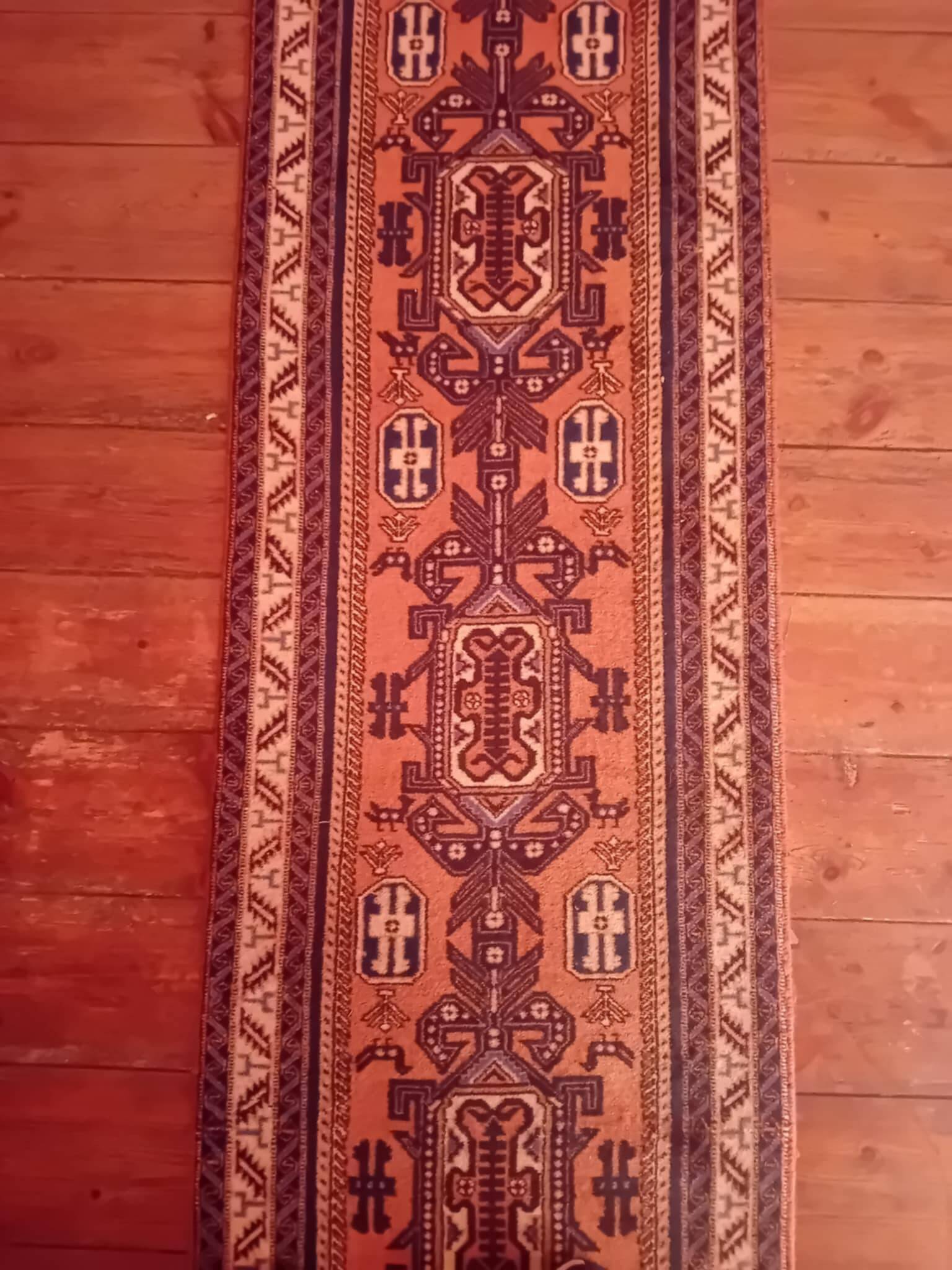 Tapis de couloir Persan fait main 385x68cm