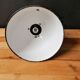Industrial vintage factory pendant lamp, enamelled metal, 60s
