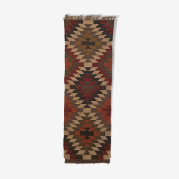 Tapis runner en jute tissé à la main Kilim Dhurrie, Indien