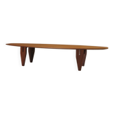 Danish coffee table in the shape of a surfboard from the 1960s.