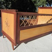 Wood and rattan child bed