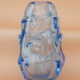 Mid-century modern crystal vase in pale blue by Börne Augustsson for Åseda