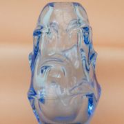 Mid-century modern crystal vase in pale blue by Börne Augustsson for Åseda