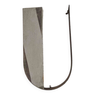 Metal letter U 1930s Height 25 cm