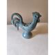 Flower holder in earthenware "rooster" blue shades