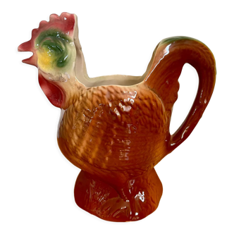 Rooster pitcher in slip from Poët-Laval numbered 407