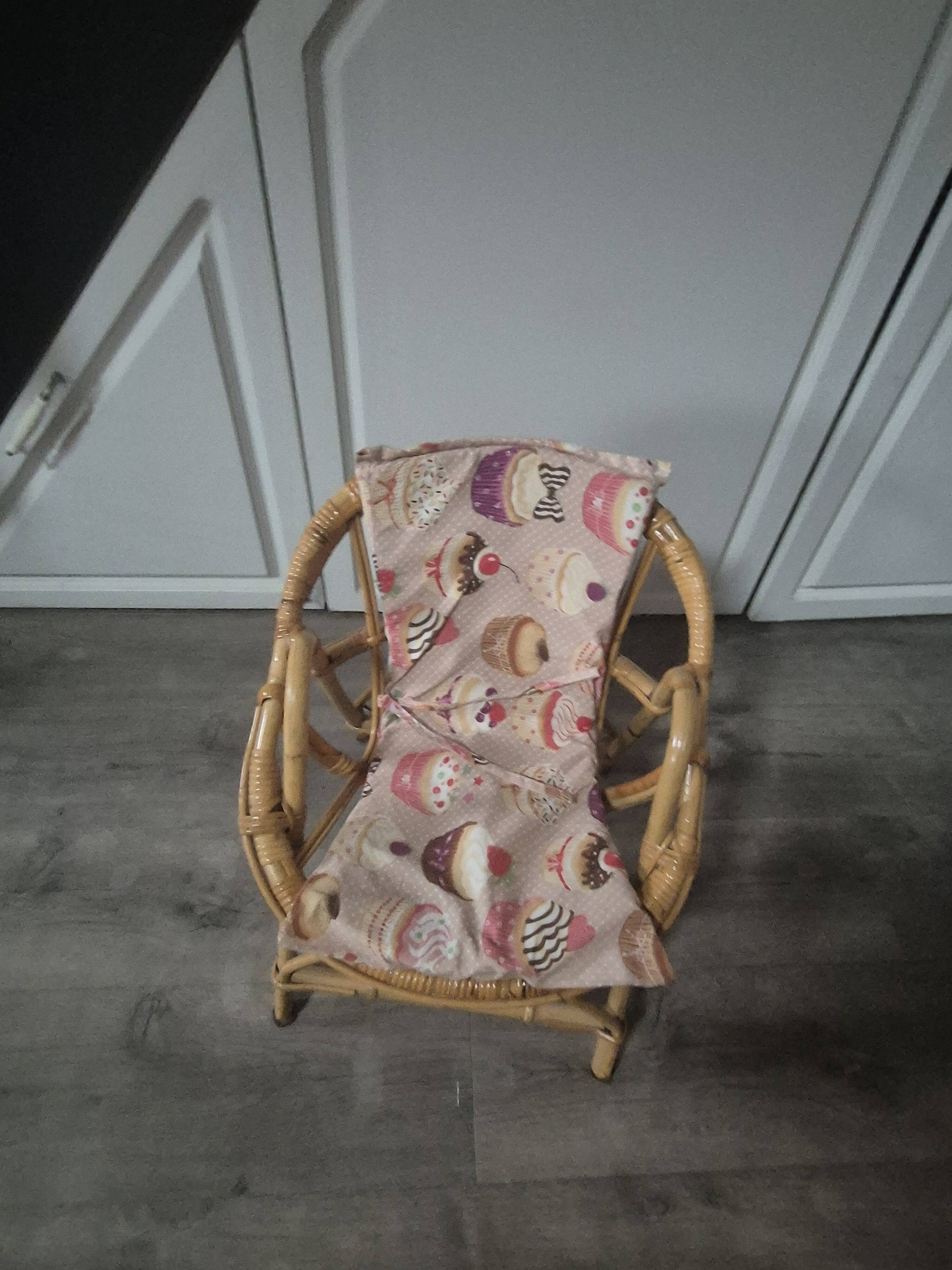 fauteuil enfant en rotin vintage