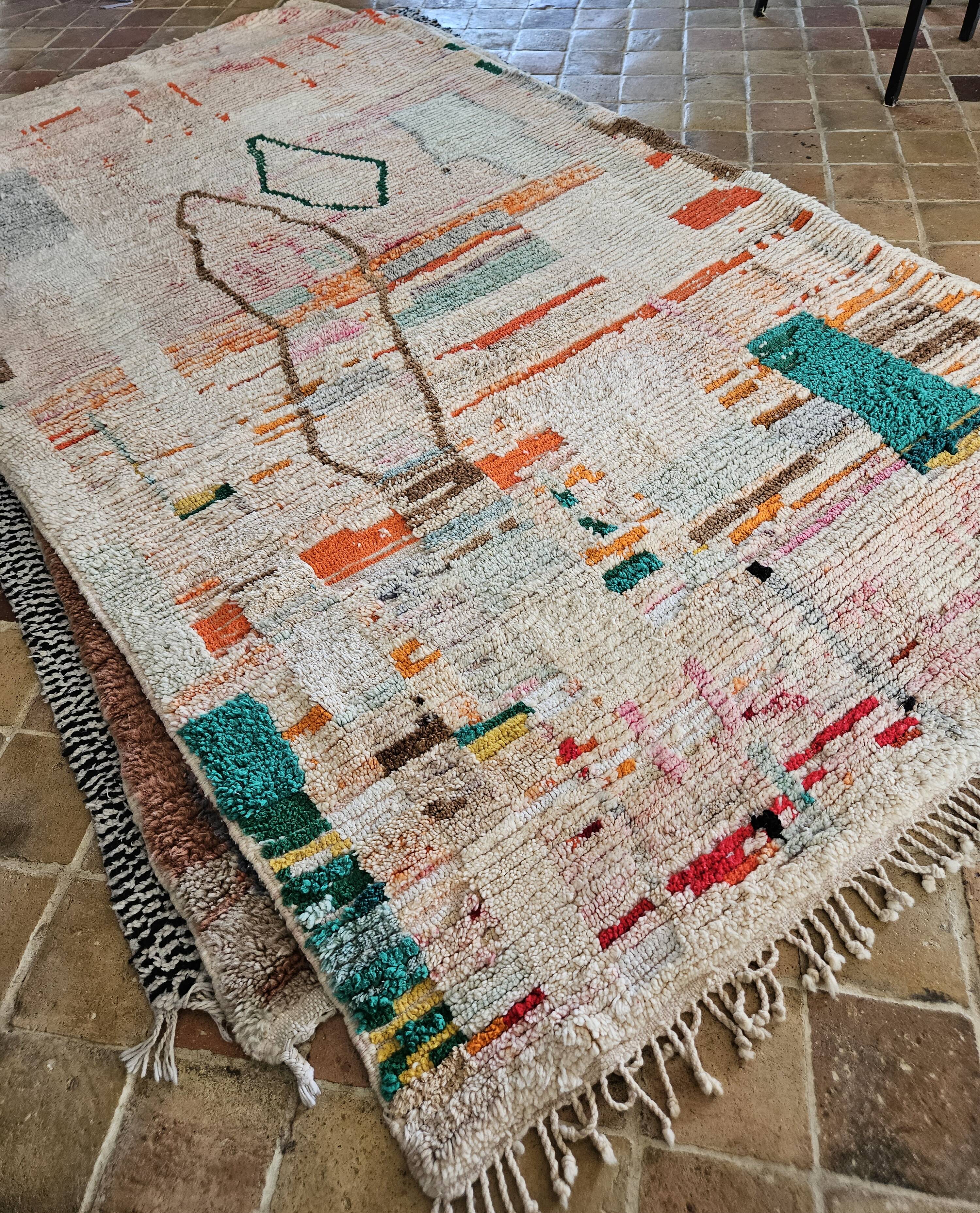 Berber Boujaad rug in coloured wool