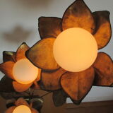Golden metal brass flower lamp