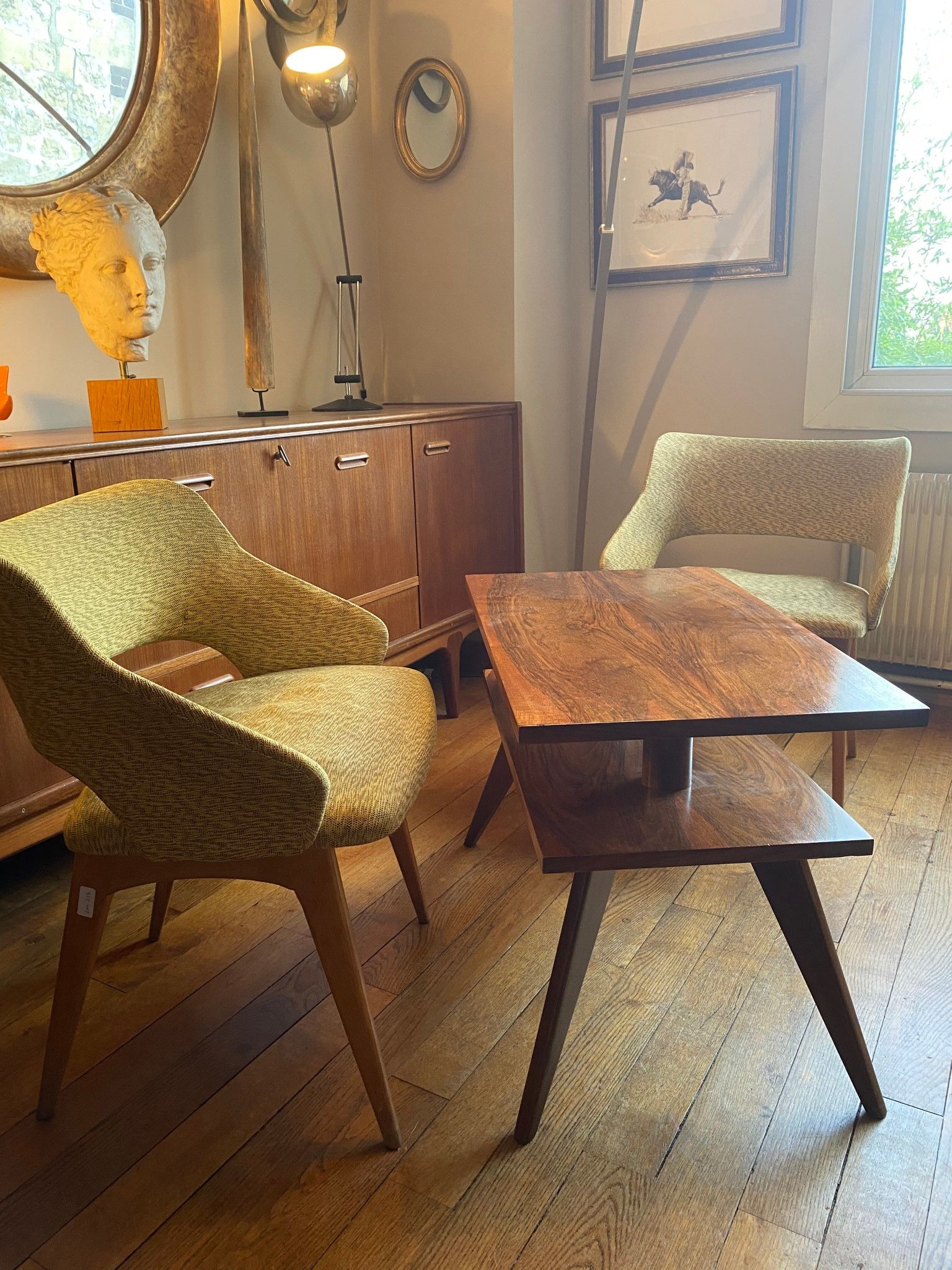 Pair of Erton bridge armchairs France from the 50s