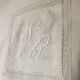 Antique linen, tablecloth, central monogram SR