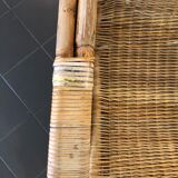 Old wicker rattan armchair