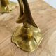 3-armed candlestick, brass flower bouquet