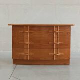 Vintage chest of drawers with bamboo and rattan details