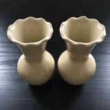 Pair of corrugated neck vases