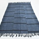 Blue & Black Striped Kilim Rug, 163x237Cm
