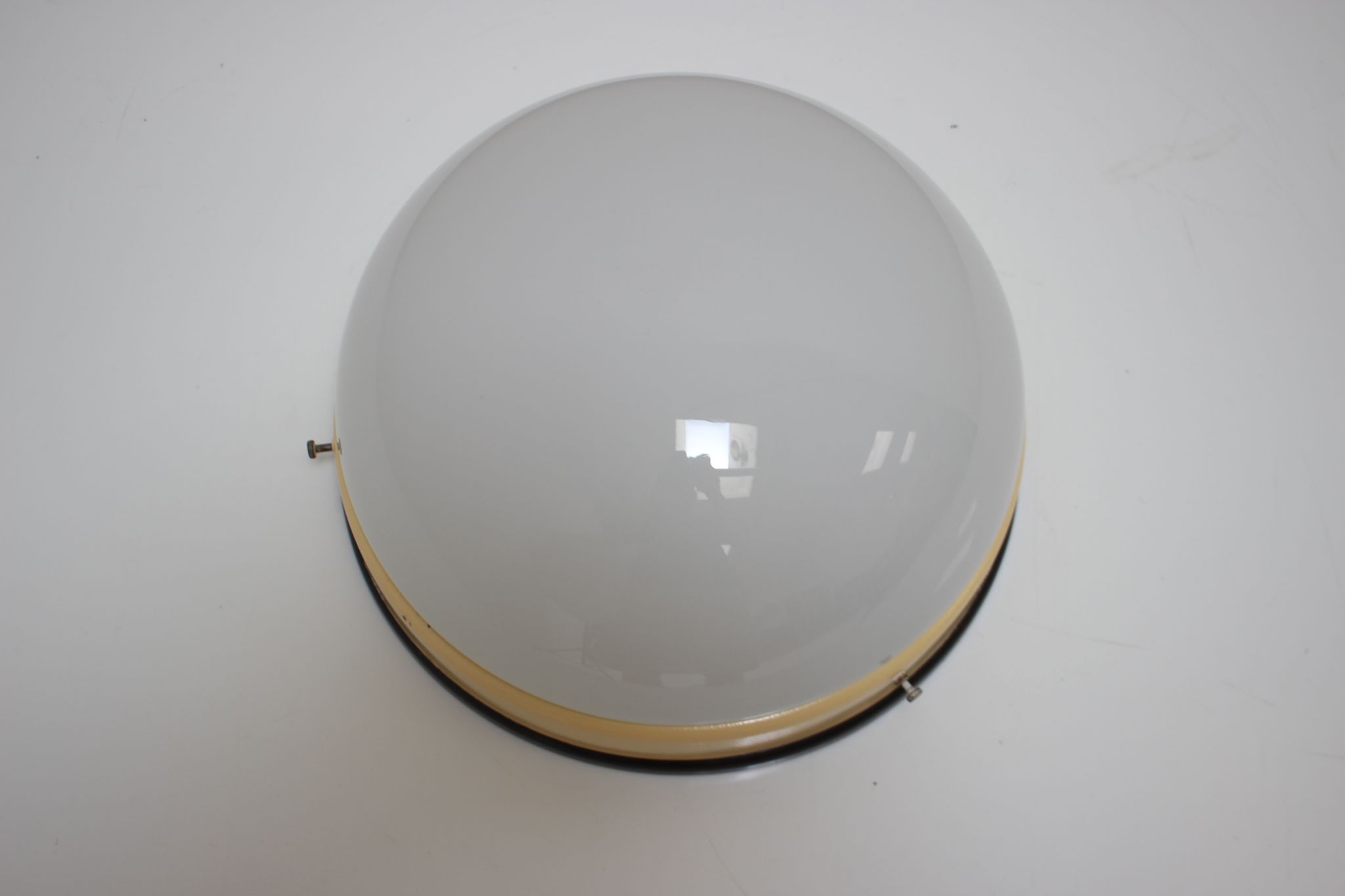 Midcentury Glass Ceiling Lamp, Flush Mount or Wall Lamp, 1960s