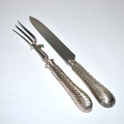 Rococo service cutlery in SILVER Minerve Armand Frenais 1900 Serving knife and fork