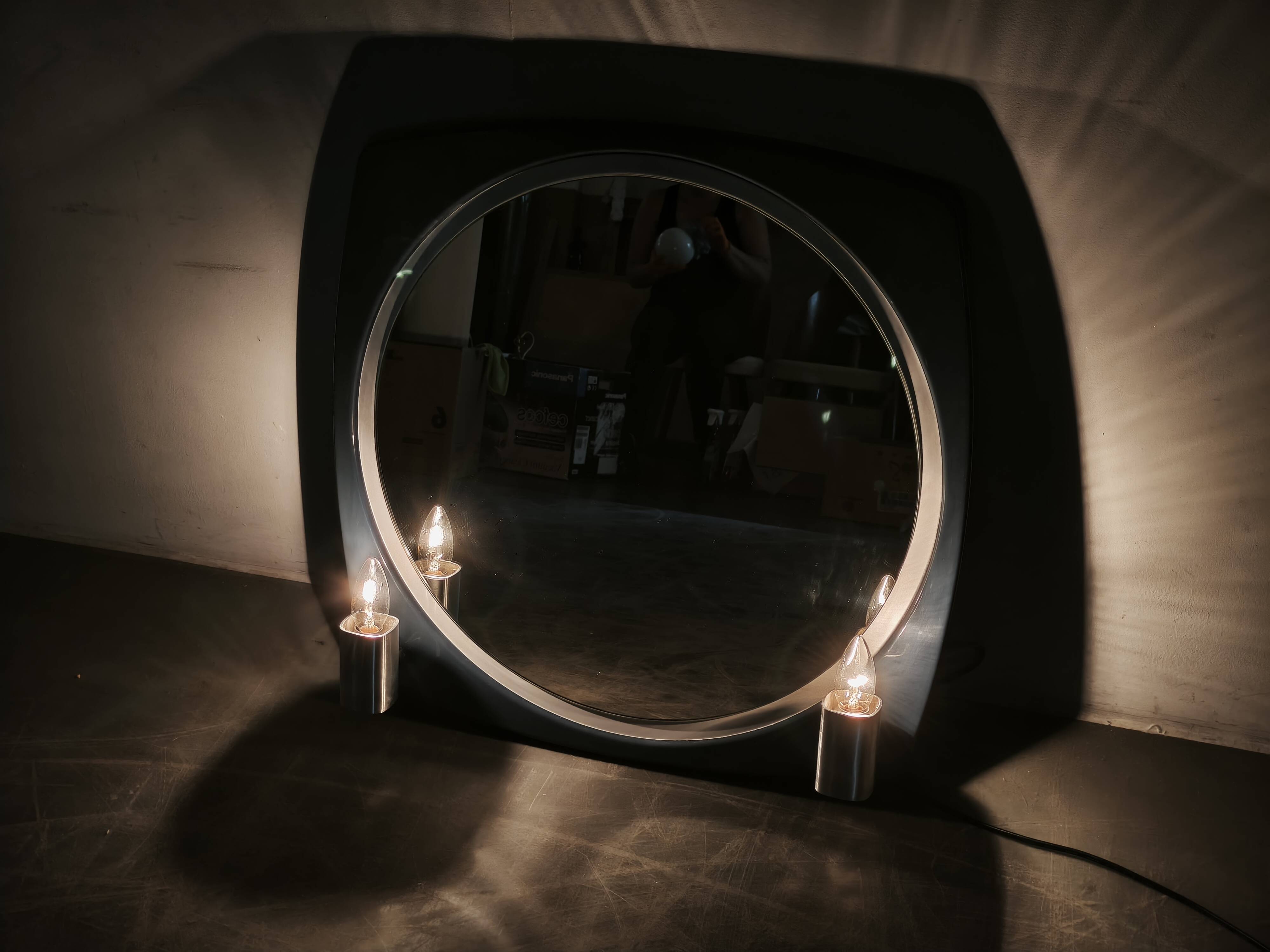 Miroir illuminé de l'ère spatiale italienne par Thema, années 1970