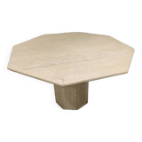 Octagonal travertine table