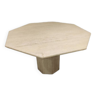 Octagonal travertine table