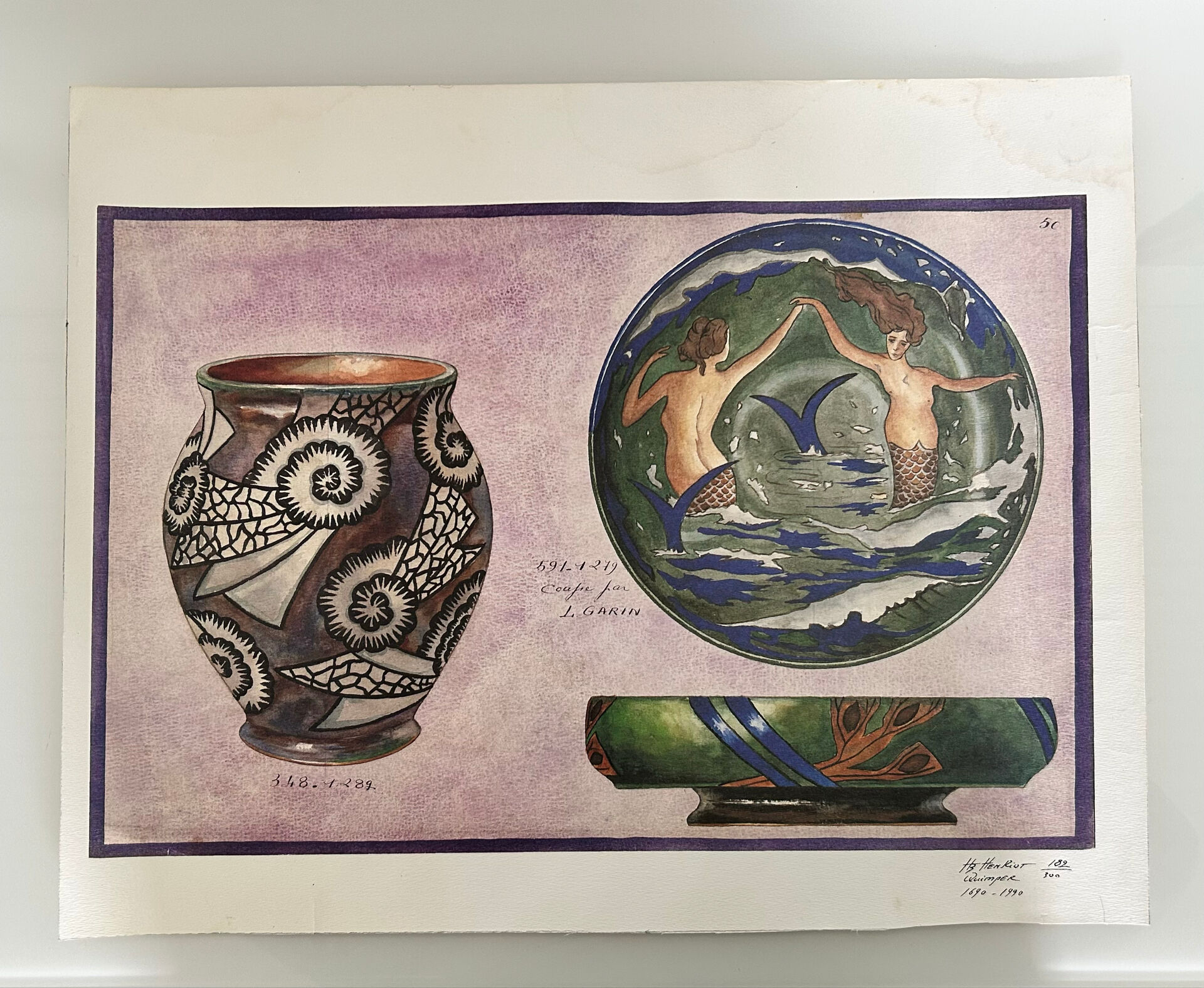 Lithograph HB Henriot Quimper signed and numbered
