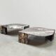 Vintage design marble coffee table midcentury Roche Bobois grey