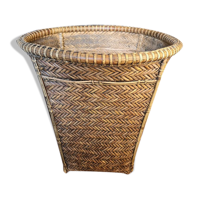 Corbeille, panier en rotin tressé, années 1920/1930