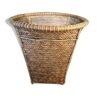 Basket in woven rattan, 1920s-1930s