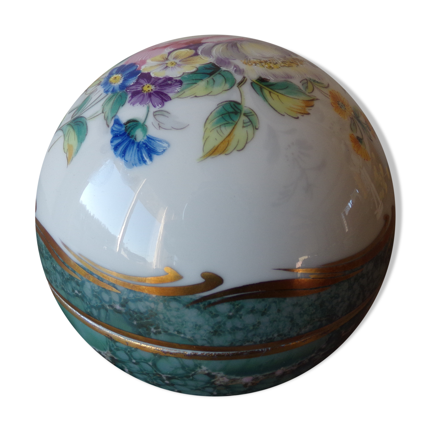 Limoges porcelain box ball shape