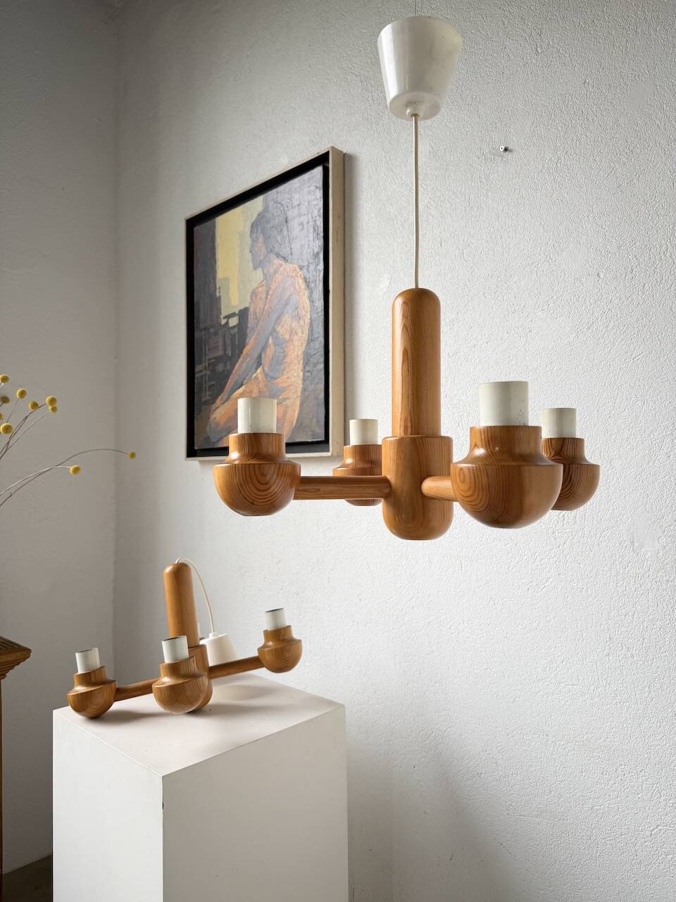 Paire de suspensions Ikea en pin 1980