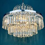 Grand vintage crystal chandelier from Sijaj Hrastnik, Yugoslavia, 1970s.