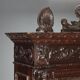 Antique neo-baroque display cabinet carved in walnut, Italy, 19th century