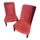 Low chairs Napoleon III - Red velvet - Around 1870