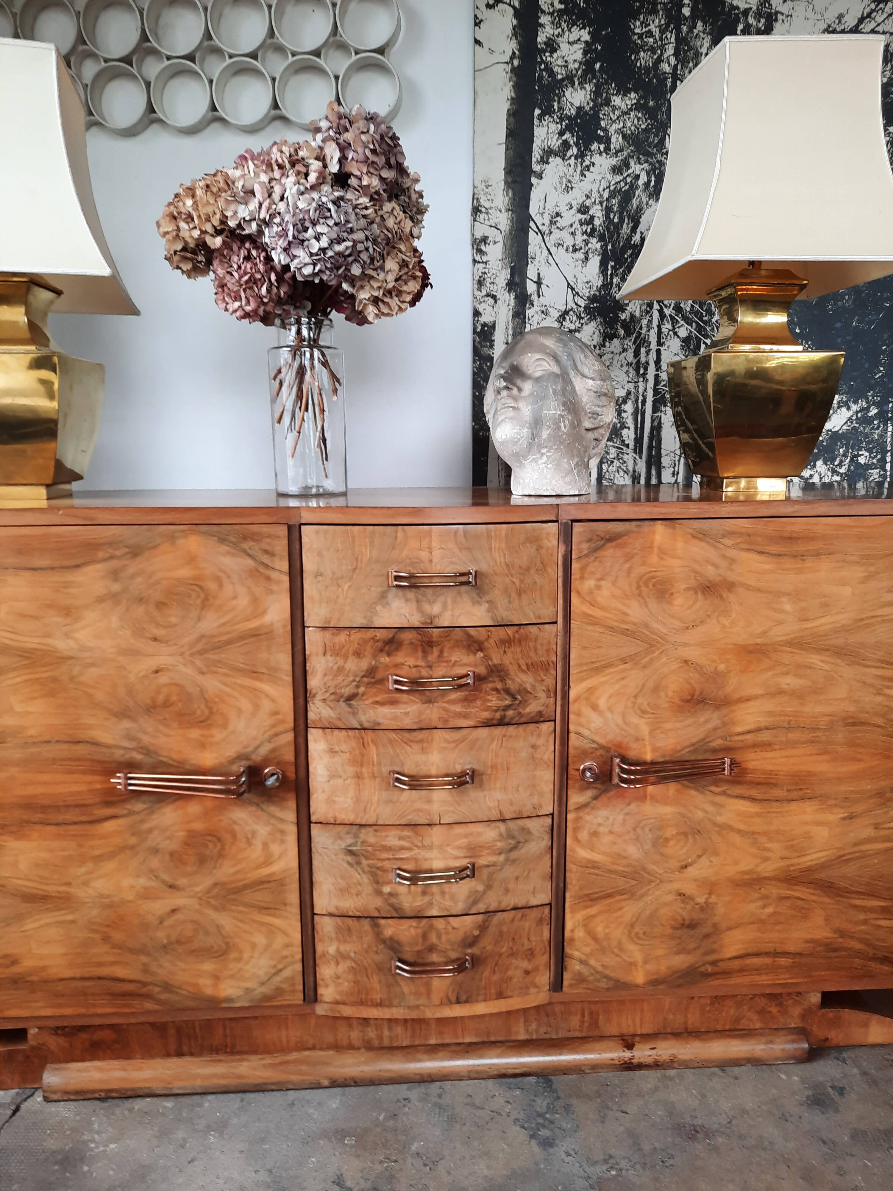 Art deco walnut sideboard