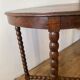 Side table with turned, beaded wooden legs