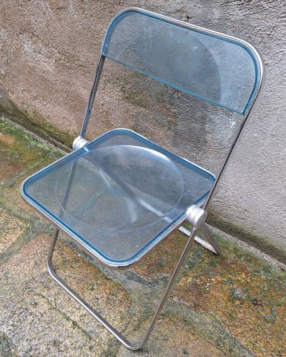 Plia chair in blue plexiglass by Giancarlo Piretti for Castelli