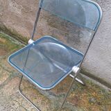 Plia chair in blue plexiglass by Giancarlo Piretti for Castelli