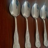 Set of 6 silver metal spoons