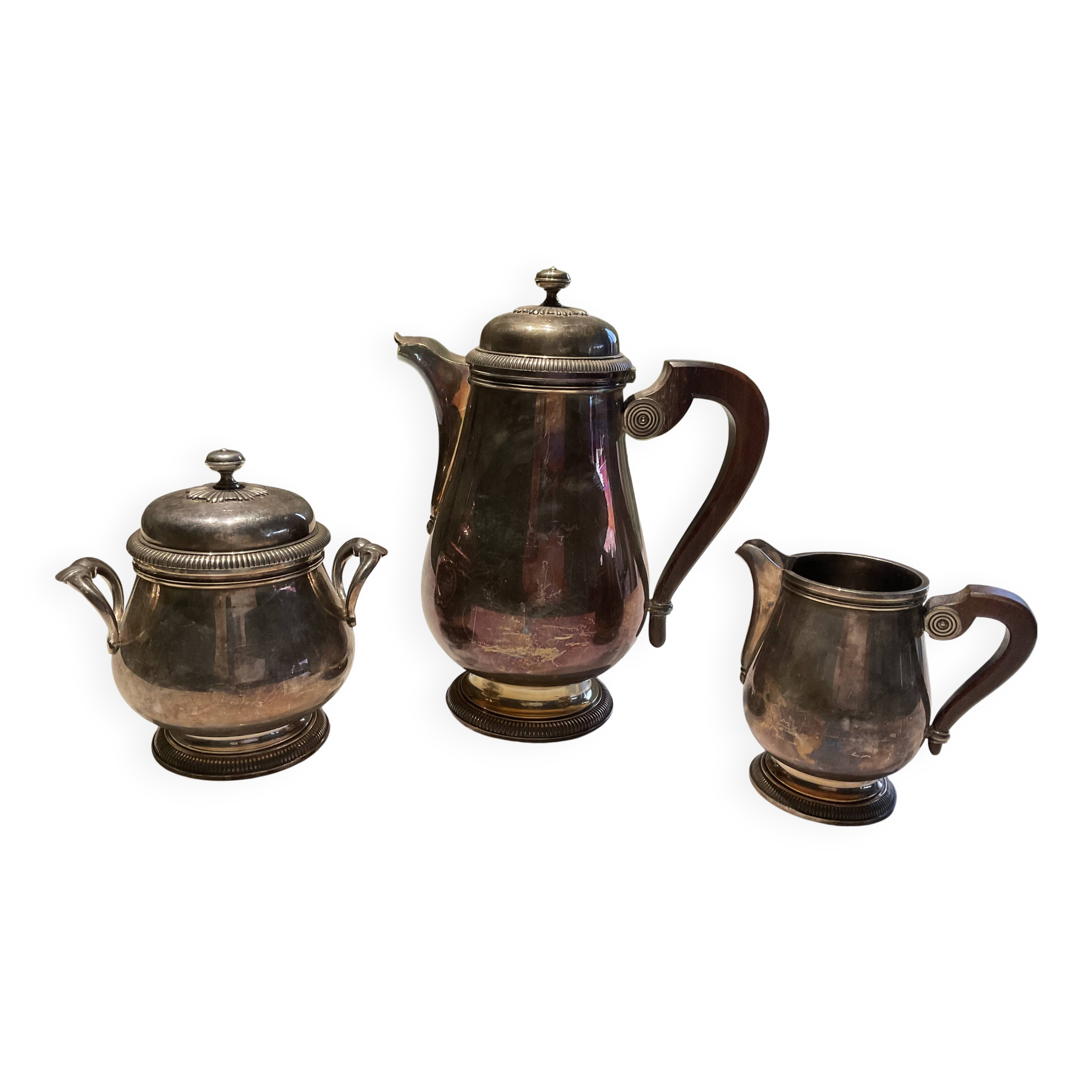 Three-piece coffee service. Christofle/Gallia. Art Deco