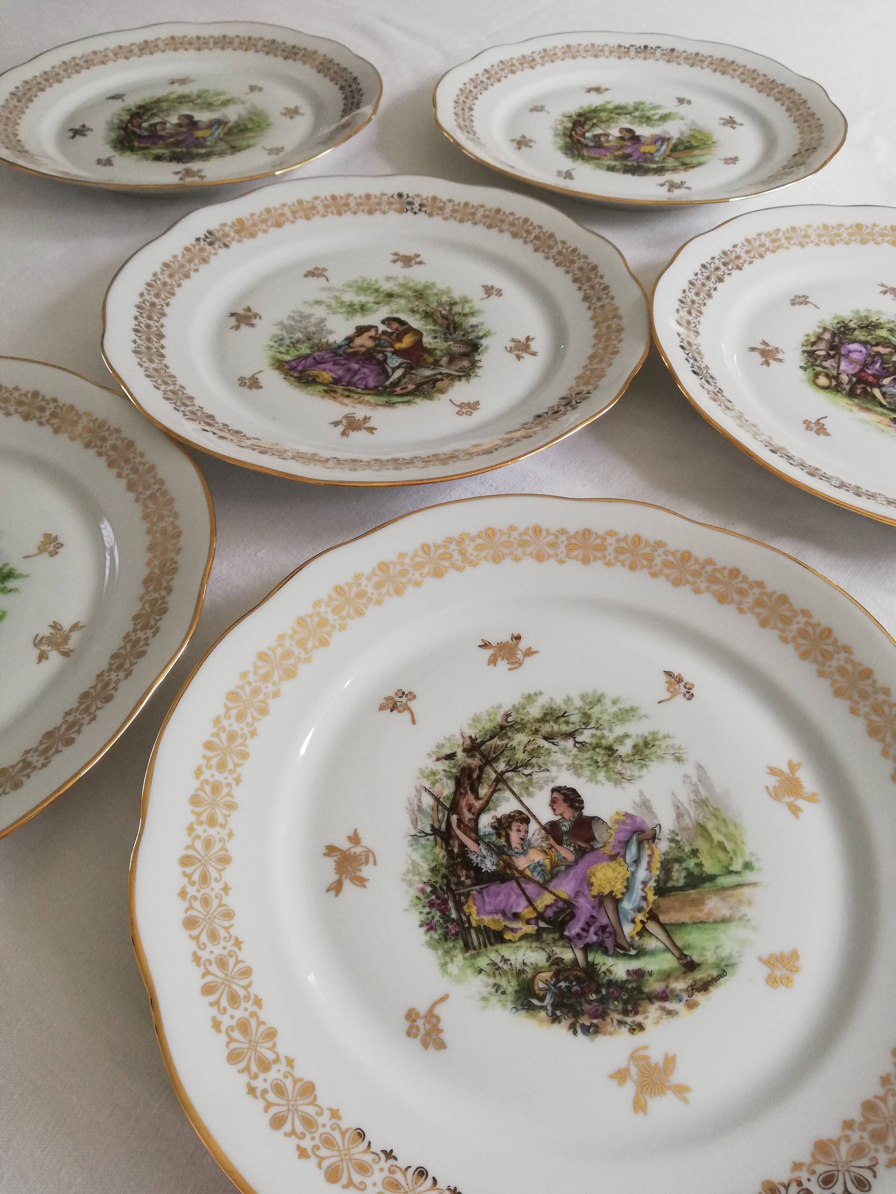 Vintage Fragonard porcelain plates