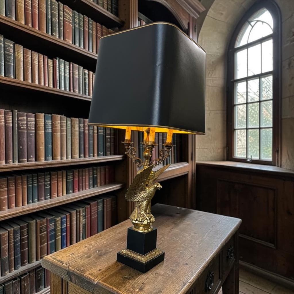 Vintage table lamp 'golden' xl 'eagle deknudt'