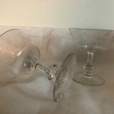 5 19th-century crystal champagne glasses