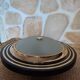 Art deco ceiling light in brass and textured glass