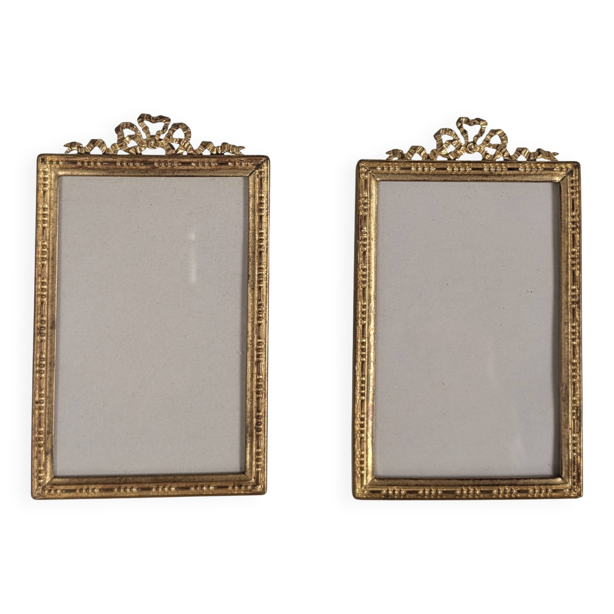 Pair of gilt bronze photo frames